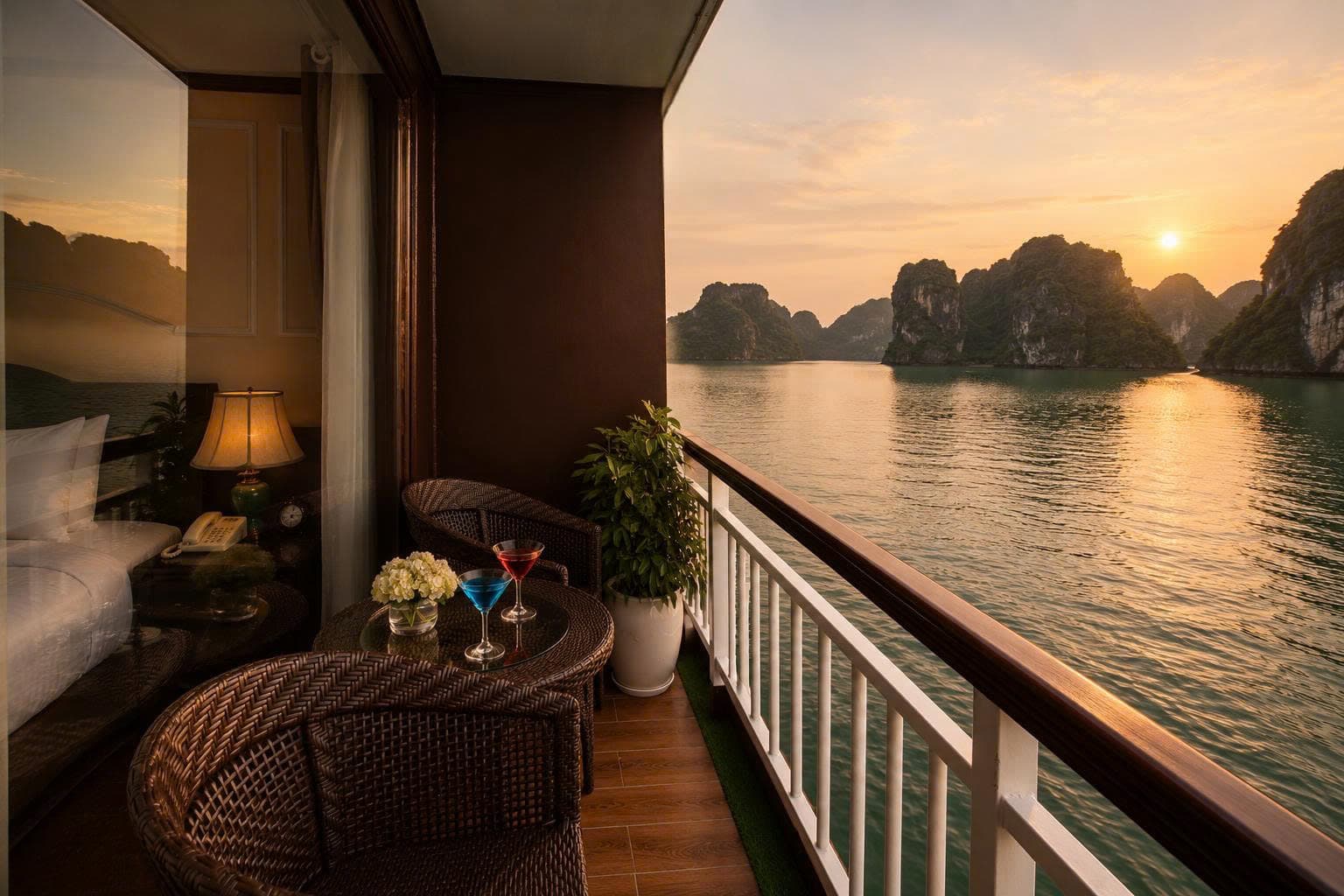 Balcony view overlooking Lan Ha Bay
